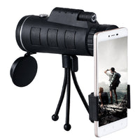 Thumbnail for Compatible with Apple, Monocular Telescope Zoom Scope with Compass Phone Clip Tripod