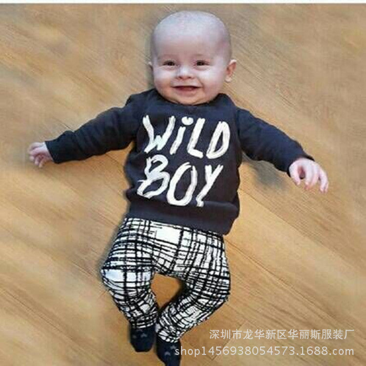 Long Short Sleeve Top Pants 2pcs Sport Suit Baby Clothing Set