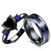 Thumbnail for Black Heart Gemstone Diamond Wedding Ring