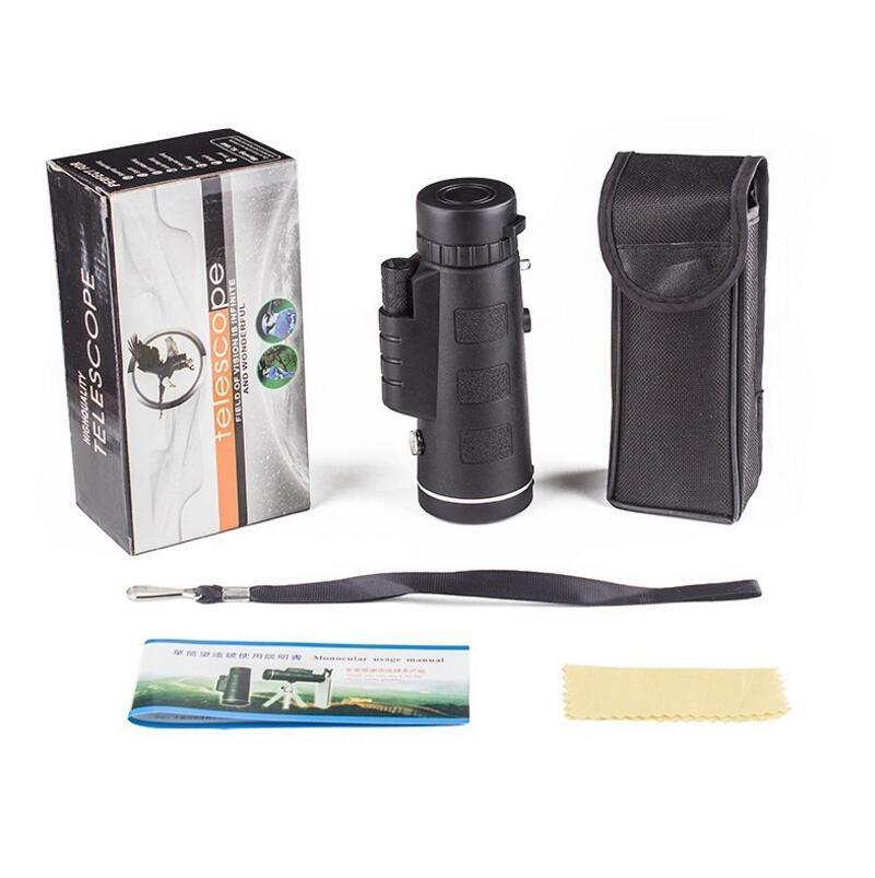 Compatible with Apple, Monocular Telescope Zoom Scope with Compass Phone Clip Tripod