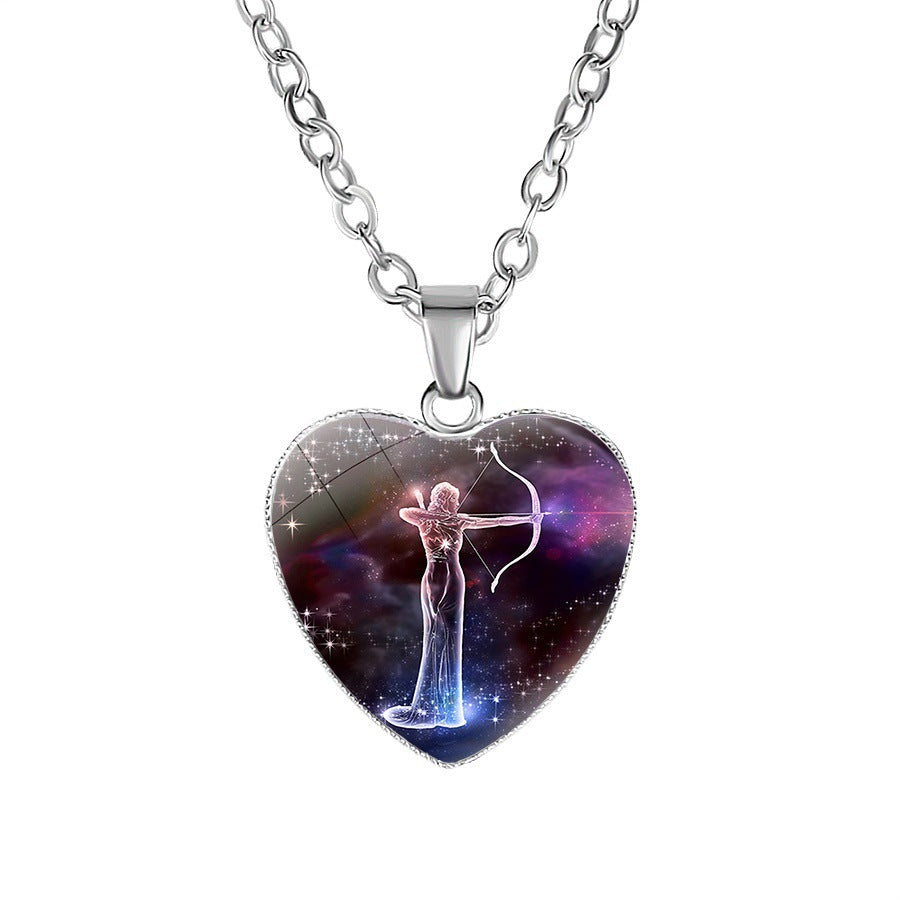 Women's Zodiac Heart Pendant Necklace