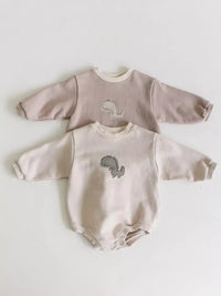 Thumbnail for Baby Jumpsuit Dinosaur Print Long Sleeve Romper