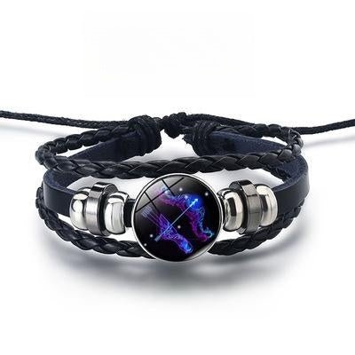 12 Constellations Luminous Bracelet Fashion Nightlight Punk Style Starry Sky Bracelet For Men Women Children