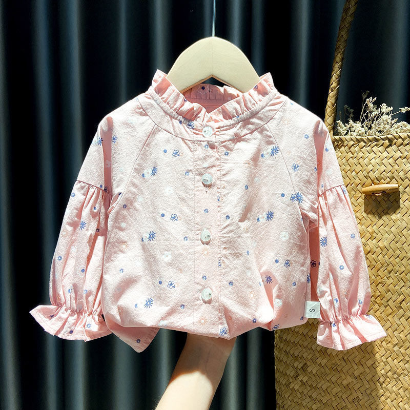 Girls Shirts Autumn Baby Print Long-sleeved Blouse Doll Shirts Spring and Autumn Clothes Baby Girls Blouse Girl Tops