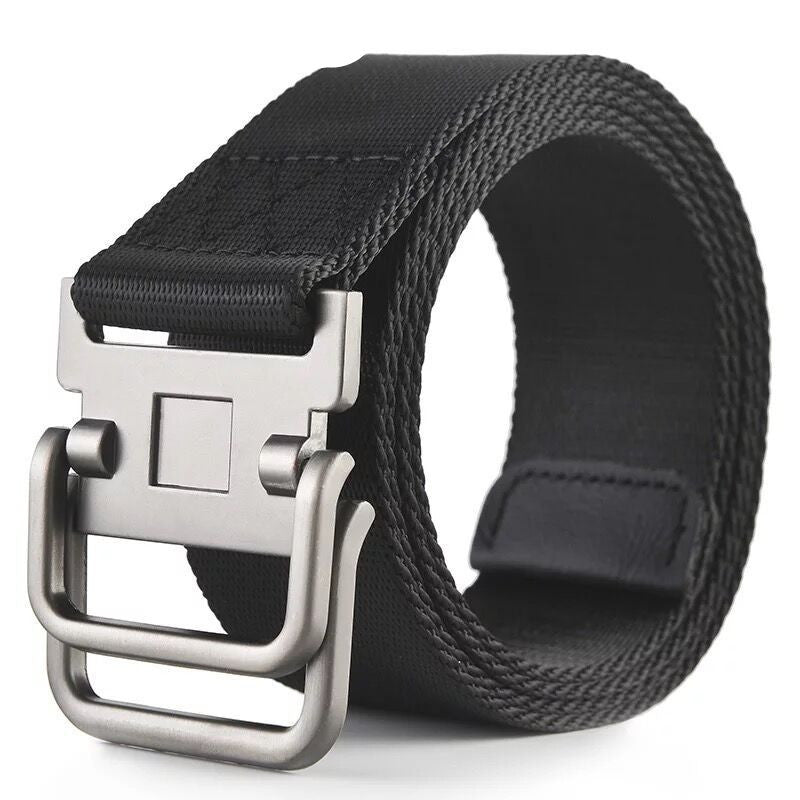 Men's Military Training Belt With Double Buckle Canvas