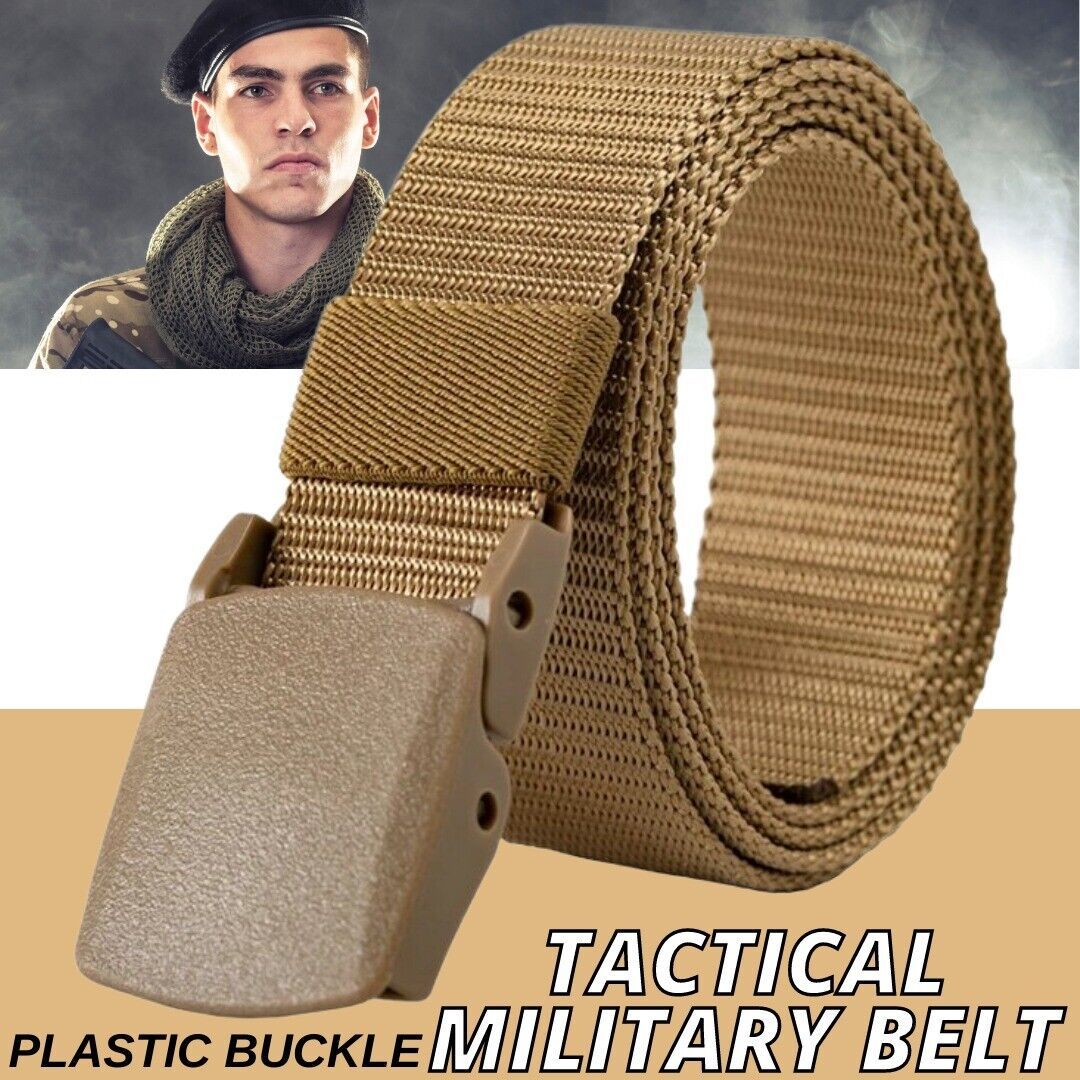 Mens Outdoor Sports Military Tactical Nylon Waistband Canvas Web Belt Adjustable