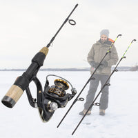 Thumbnail for Double Tip Ice Fishing Winter Spinning Wheel Tackle Set Fishing Rod